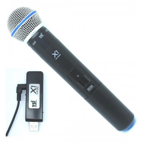 Microfone S/ Fio de Mão Digital TSI X1 UHF